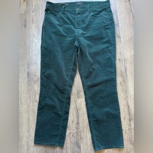 Talbots Women’s Rich Green Velveteen Straight Leg Pants Size 12 Petite